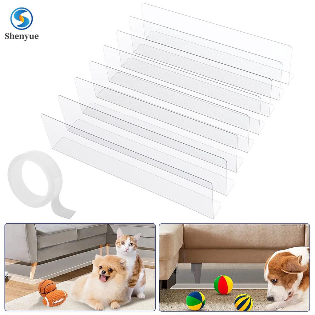 8Pcs Under Couch Blocker Waterproof PVC Under Bed Blocker Translucent