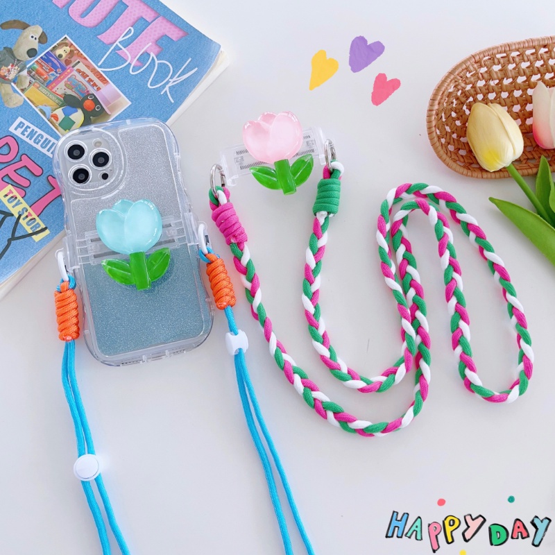 Mobile Phone Strap Holder Carrying Crossbody Cartoon Flower Hanging ...