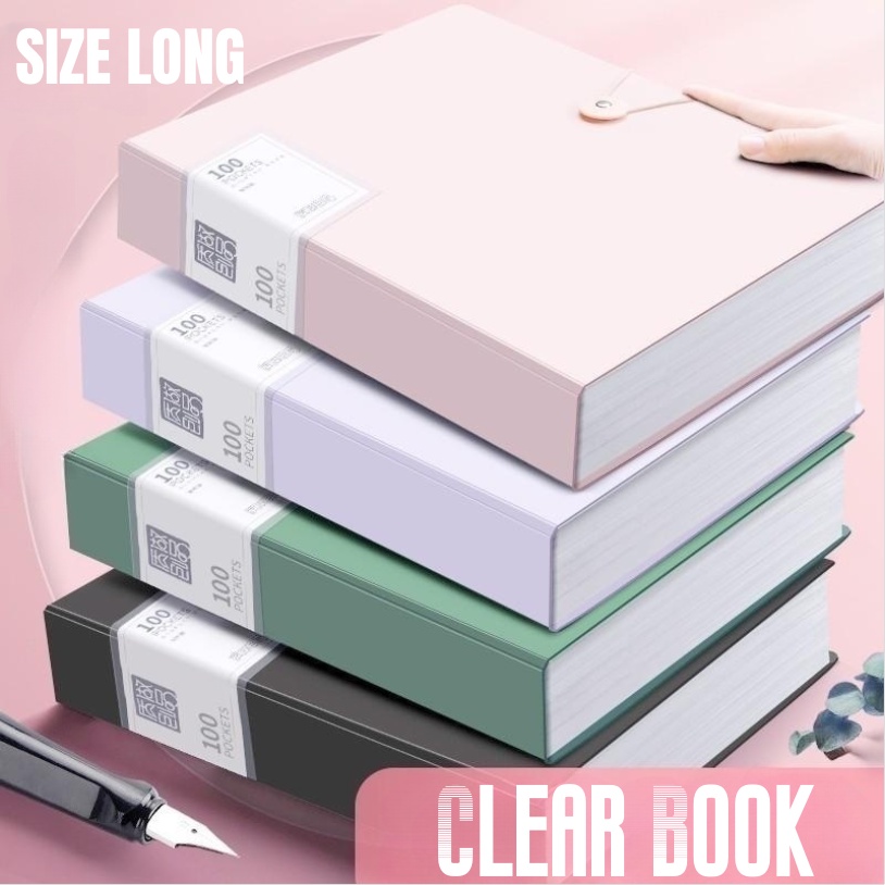 Clear Book Long Pastel File Folder Transparent Document Organizer ...
