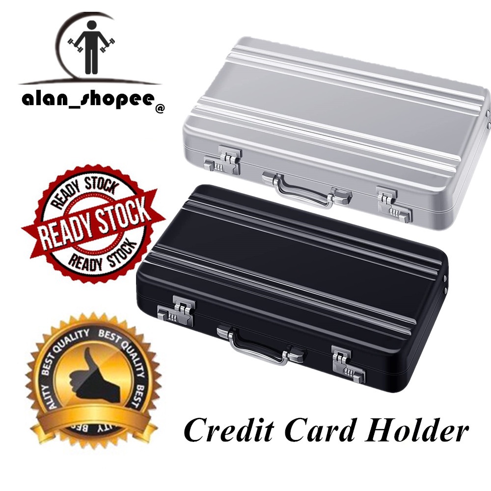 1 Pc Business Card Holder Suitcase Aluminum Business Card Case with