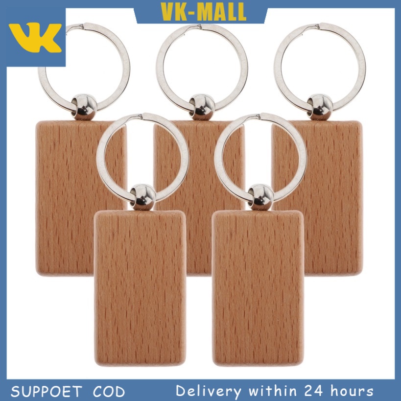 25Pcs/set Wooden Keychain Multi-purpose DIY Bag Keychain Rings ...