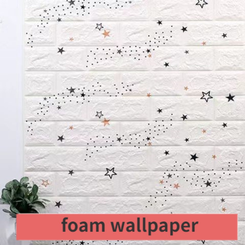 Wall paper Dinding 3D Wallpaper Brick Foam Stickers Wall Stickers