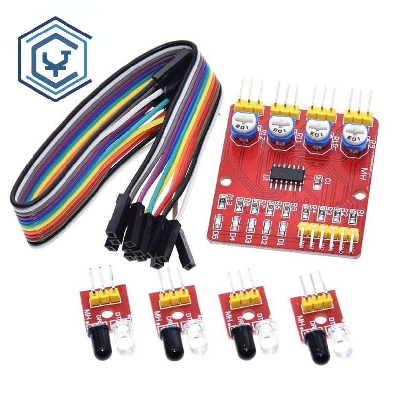 4 channel infrared tracing/tracking module/line patrol module/obstacle ...