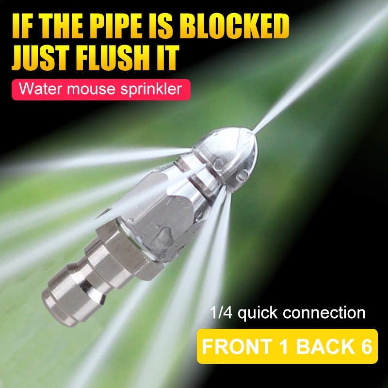 Pressure Washer Sewer Jetter Nozzle with Stainless Steel, Mini Compact