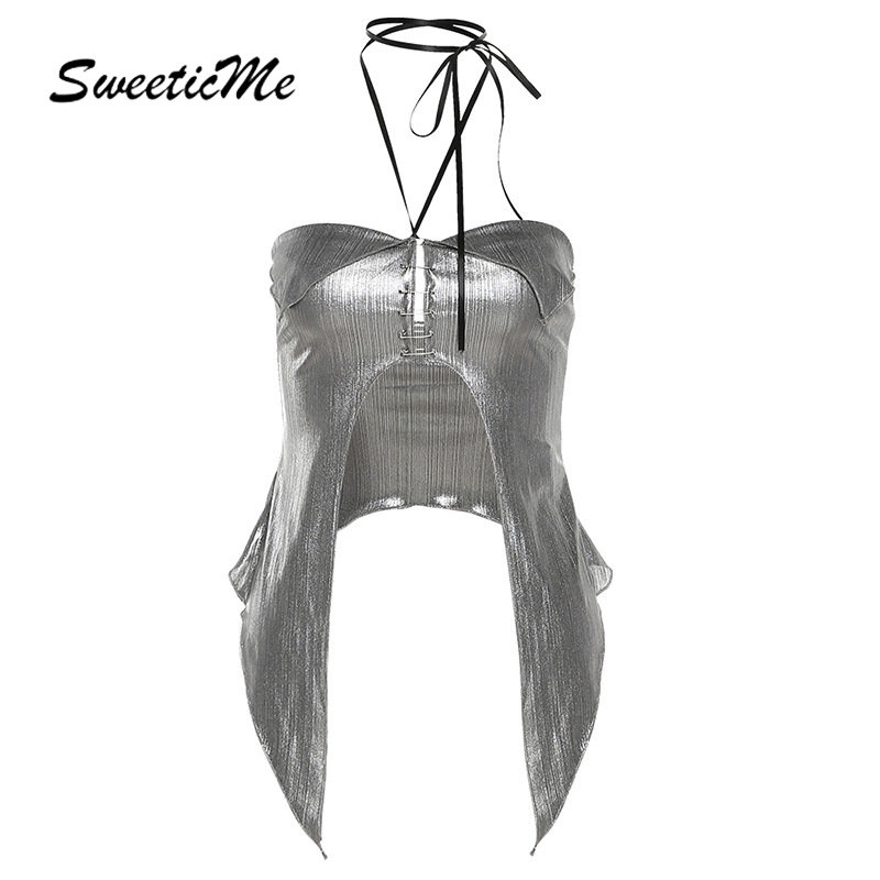 Sweeticme Women S Solid Color Halter Sexy Slim Fit Backless Tank Tops Camisole Shopee Philippines