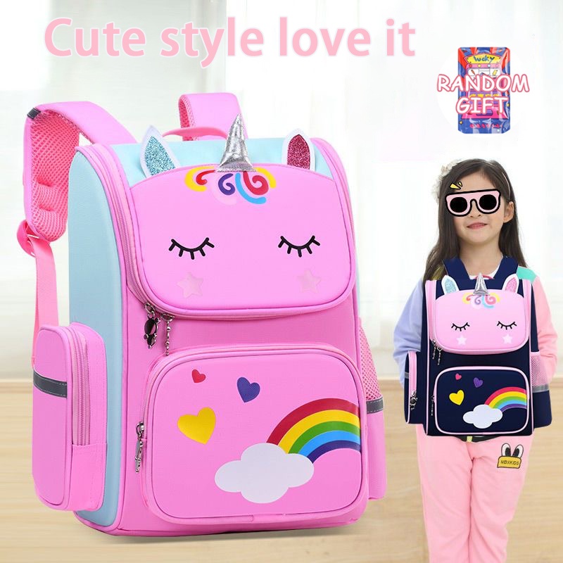 Unicorn Rainbow School Bag for Kids Girls' Cartoon School Backpack