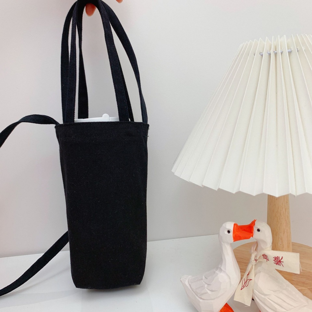 Multifunctional canvas bag with bottle holder hotsell