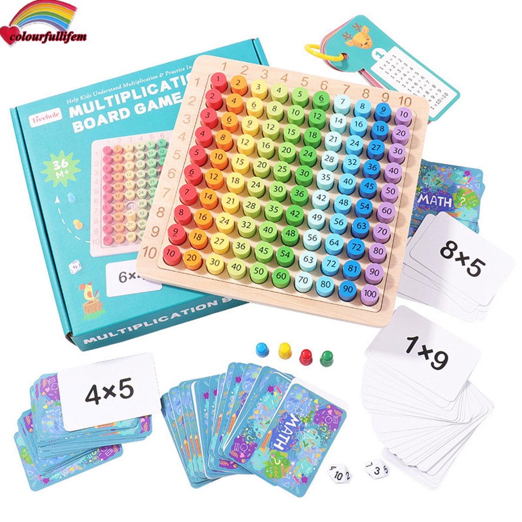 Wooden Math Multiplication Board Montessori Children Counting Toy with ...