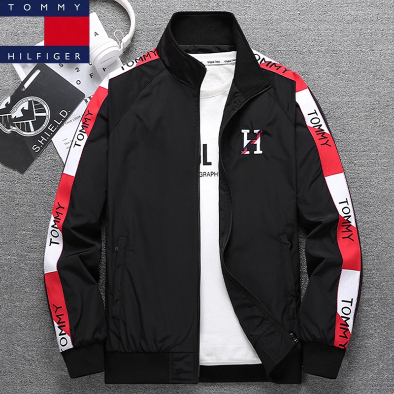 Tommy-Hilfigerl00% String Labeled Jacket Men's Motorcycle Jacket ...