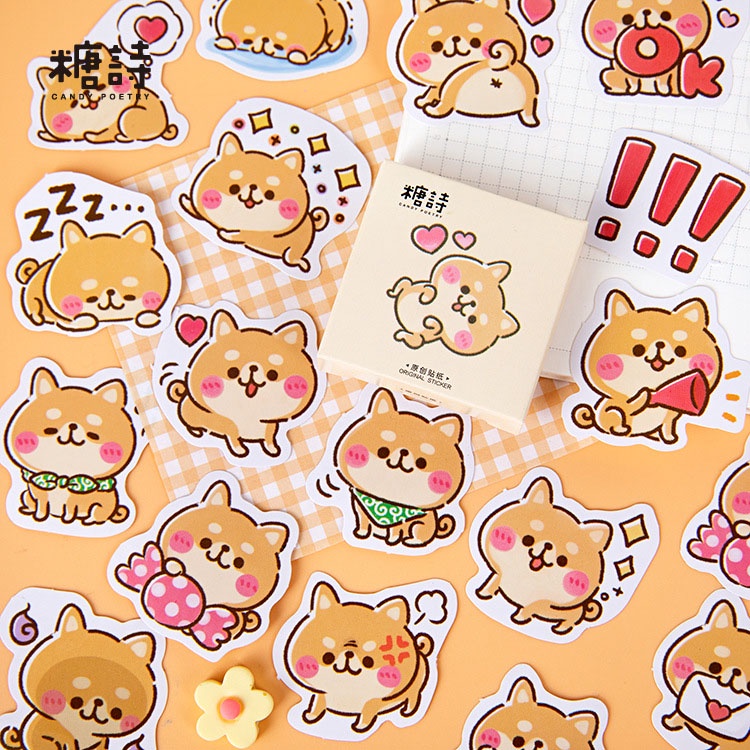 45sheets/box Stickers Dog Cute Creative Stickers Hand Account Diy ...