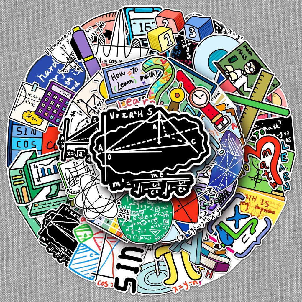 50 Sheets Original Mathematics Formula Graffiti Stickers Cartoon Cuckoo ...