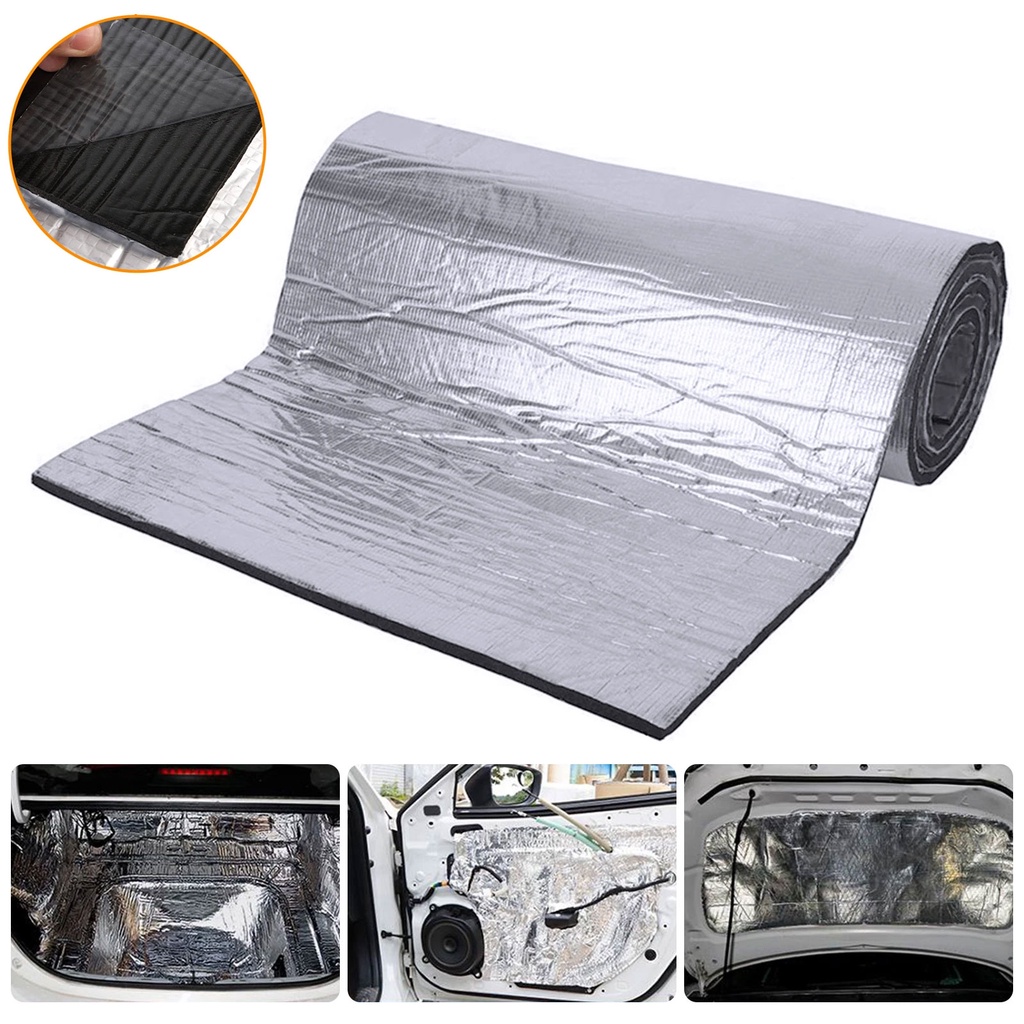 ACROPIX 197mil 5mm 33sqft Universal Sound Deadener Mat 119.3" X 39.4" High Density Foam Heat Shield Material For Car Boat Hood Engine Black - Pack Of