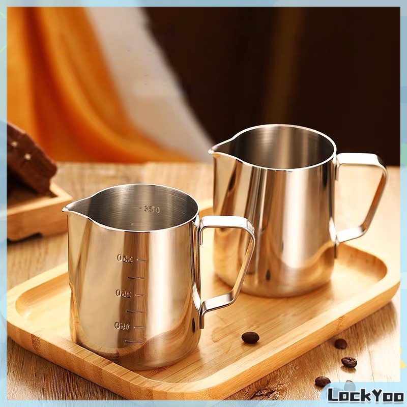 Lockyoo 304 Stainless Steel with Scale Milk Frother Jug Cup Milk