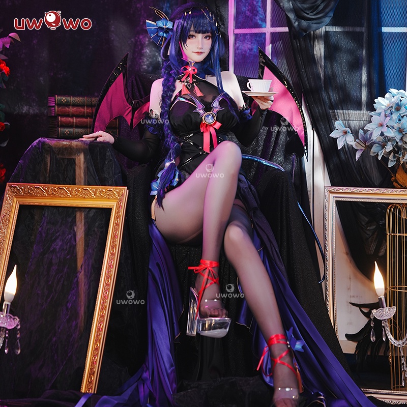 Uwowo Genshin Impact Cos Raiden Shogun Succubus Ceremonial Dress