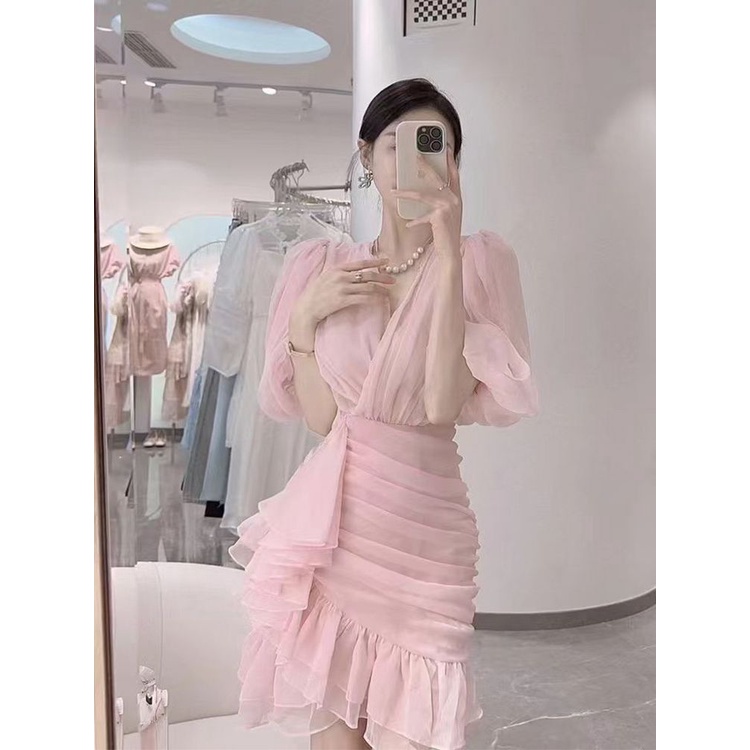 New French tea break early spring chiffon skirt long  2313 main image 0