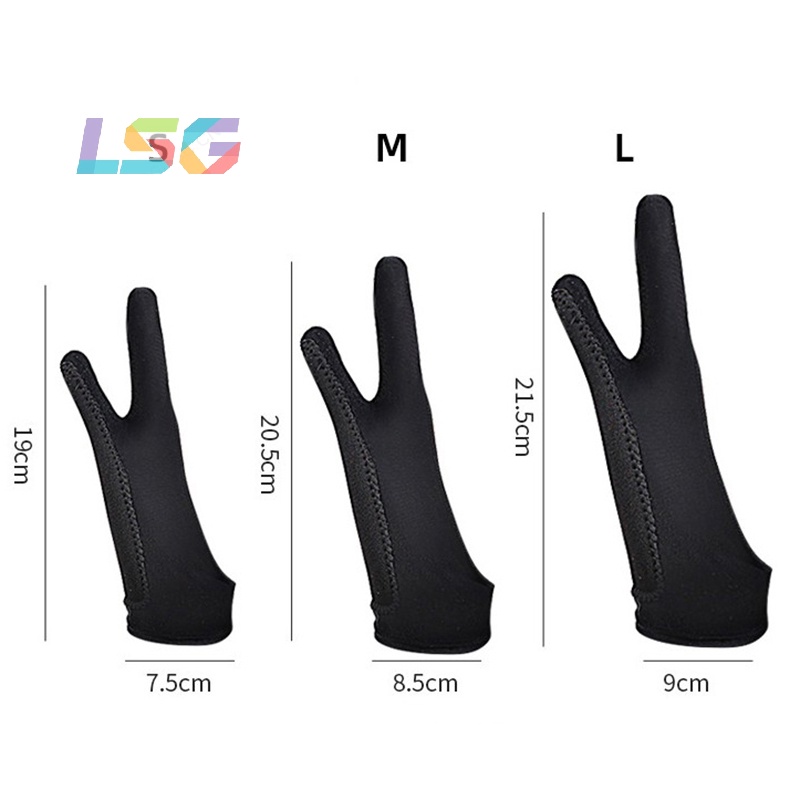 [LSG] 1Pc 2 Fingers Antifouling Gloves Anti Touch Hand Drawing Wrig