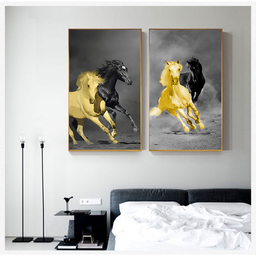 Modern Running Horse Wall Art Home Picture Painting For Living Room ...