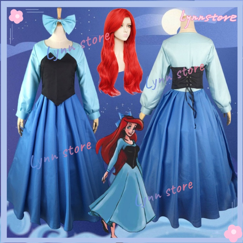 COD Disney Anime Mermaid ARIEL Princess Cosplay Costumes Blue