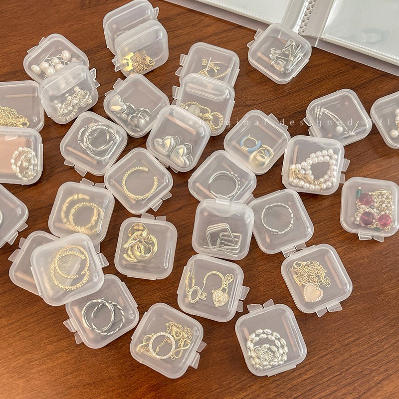 【Miss Can't Miss】P001 Mini Plastic Jewelry Storage Box with Lid Small ...
