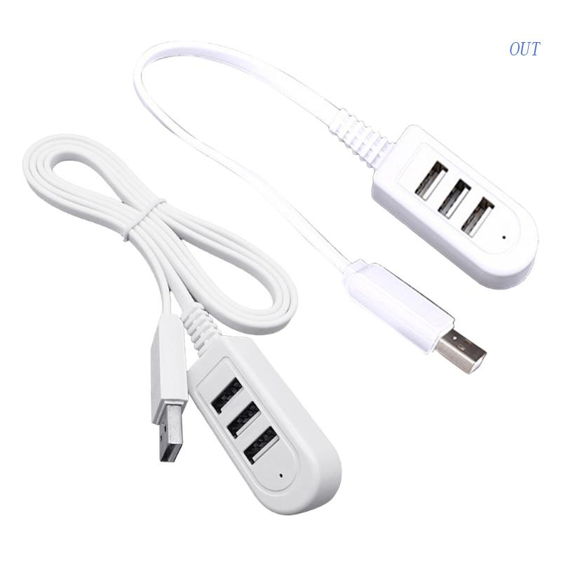 OUT 3 Port USB Hub Extend Cable Splitter Wire Data Transfer Charging ...