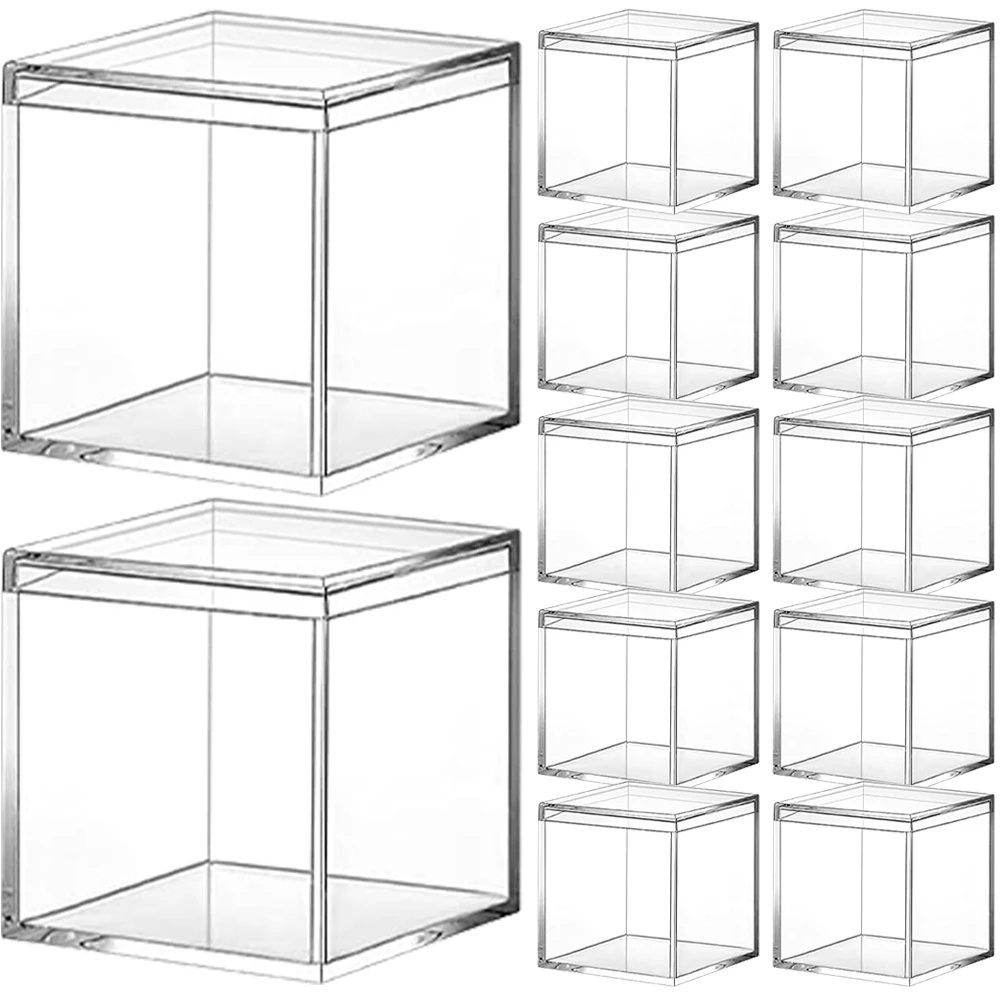 Acrylic Square Jewelry Box/Transparent Storage Box with Lid/Plastic