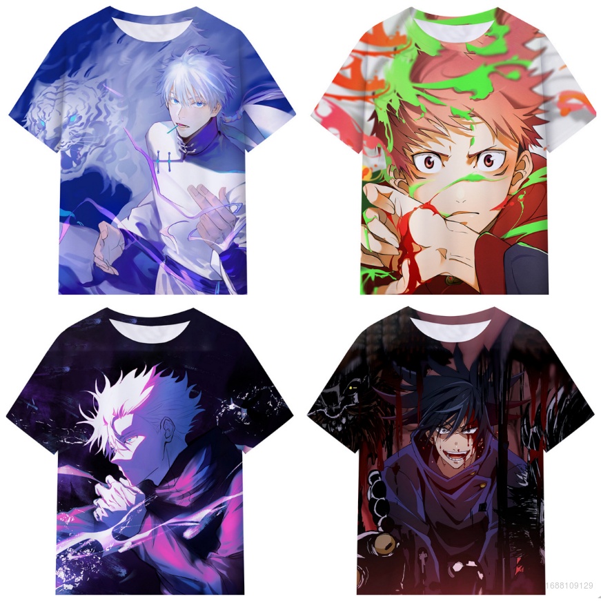 KTS Jujutsu Kaisen Anime Tshirt Short Sleeve Top Unisex Cosplay Gojo ...