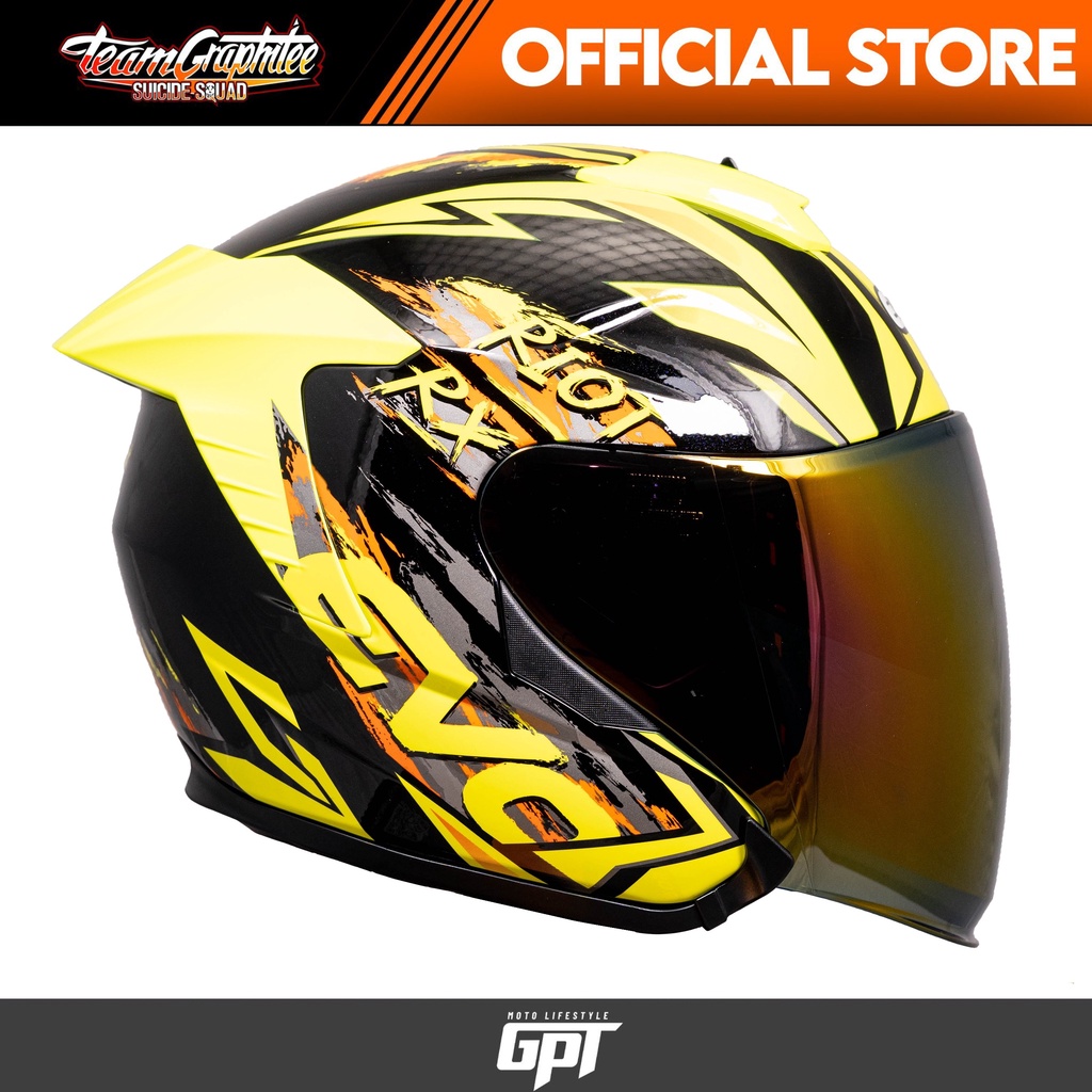 EVO HELMET RX5 RIOT RX HALF FACE DUAL VISOR w/ free clear lens Shopee