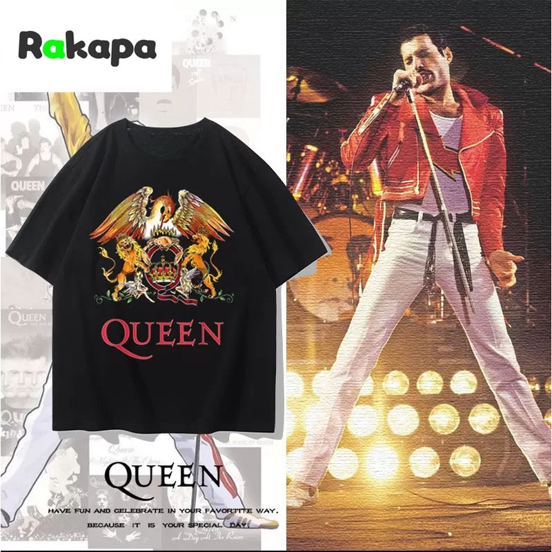 QUEEN band Tshirt shortsleeved men's pure cotton retro print design
