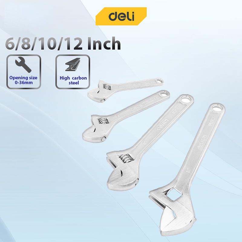 Deli Tool (6 8 10 12inch)multi-size Adjustable Heavy Duty Wrench 