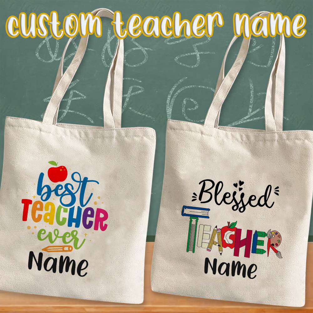 Personalized Custom Teacher Name Bag Teacher s Custom GiftBest Teachers Ever Tote Bag Large Capacity Women Handbag School Bookbag Teacher Appreciation Gift Shopee Philippines