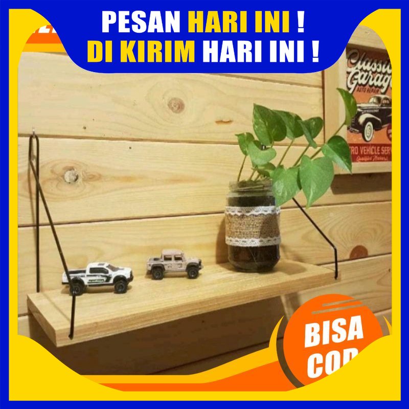 KAYU H44 Aesthetic Wood Shelf Wall Shelf Without Drill Versatile Can