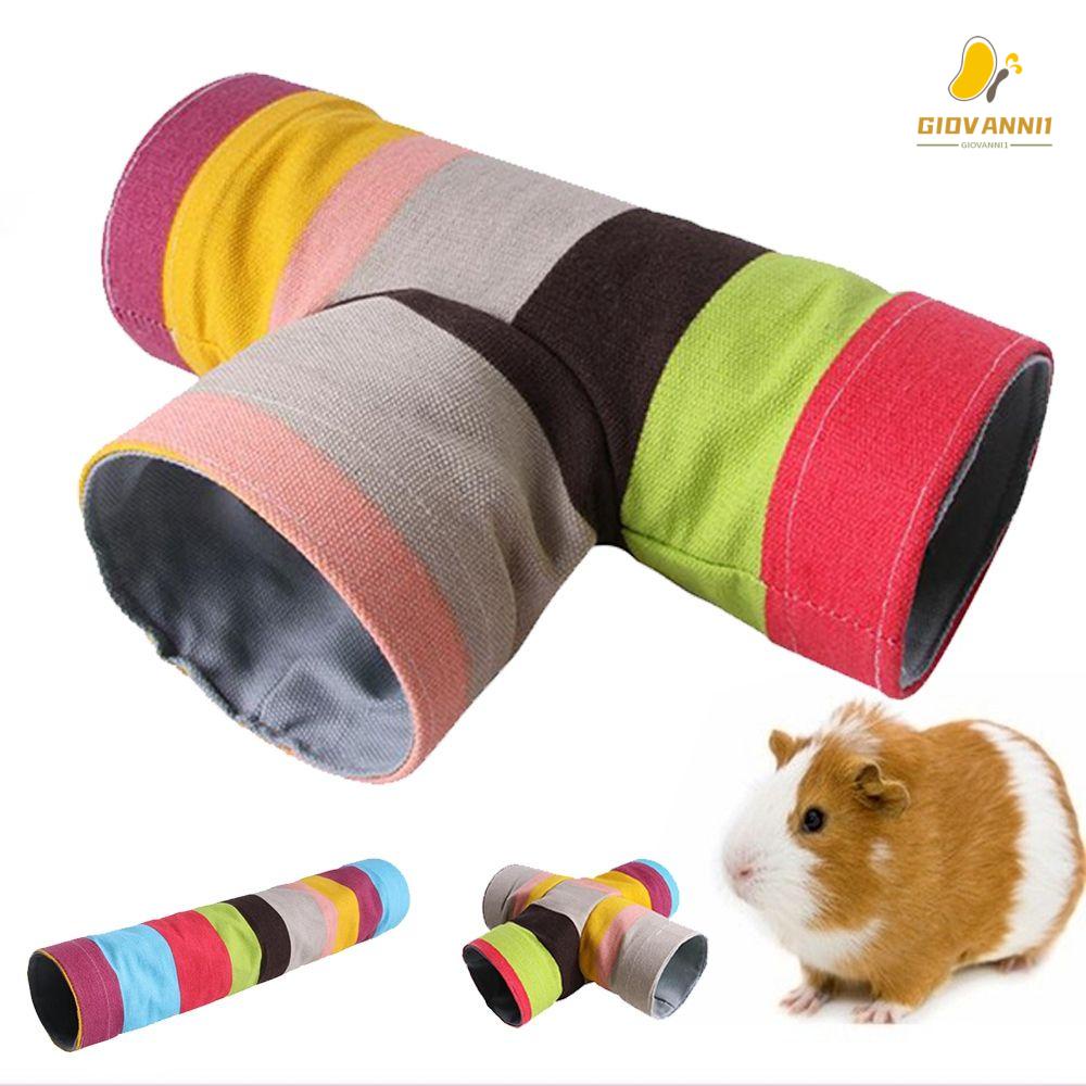 GIOVANNI1 Small Pet Tunnel Hiding Spot Rainbow Small Animals Products Guinea Pig Ferret Play