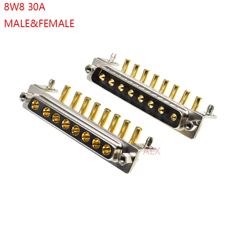 1PCS 8W8 30A MALE FEMALE high current CONNECTOR right angle D-SUB ...