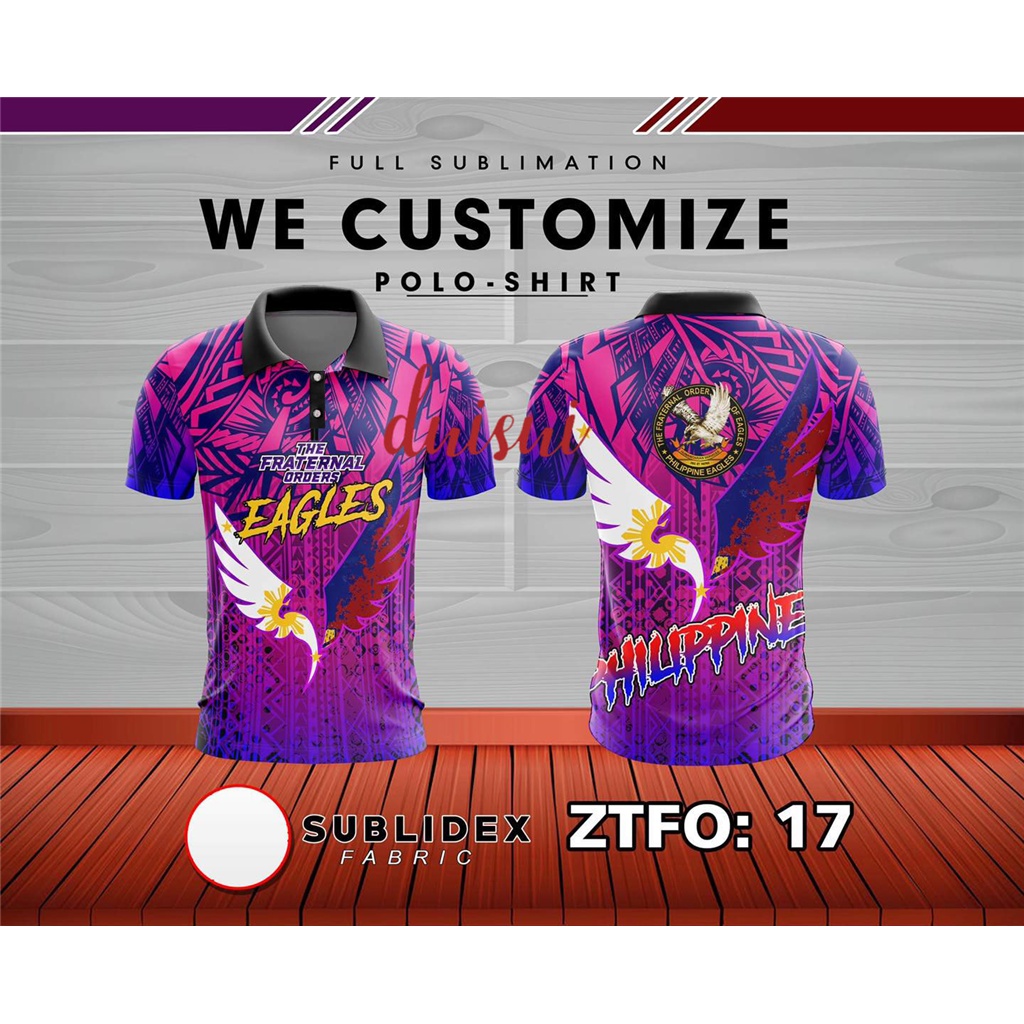 Eagles Elite KUYA Deo et Patria Mandarin Polo Shirt Zipper Full