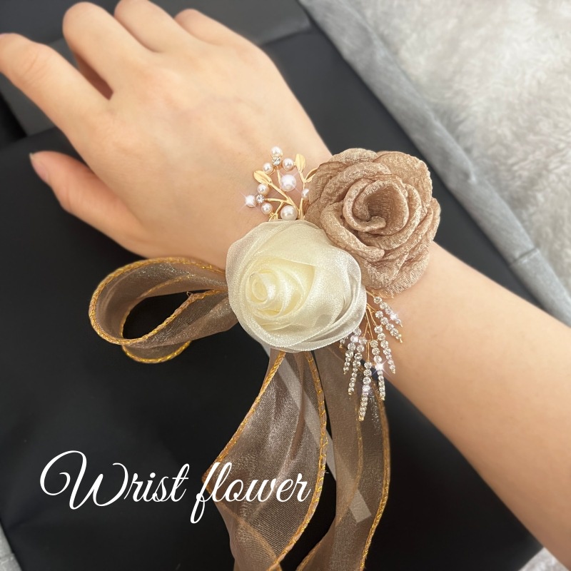 Corsage Wrist Corsage Bridesmaids Wedding, Artificial Bridal Wrist Flower, Hand  Flower,Boutonniere,Wedding Graduation Ball Party Decoration