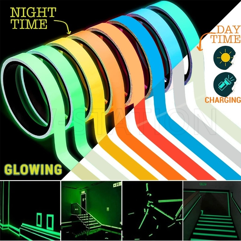 Luminous Tape Car Styling Reflective Self Adhesive Sticker Glow In Dark Safety Sticker Colorful 7430