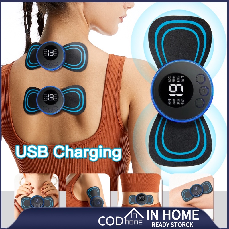 Mini Portable Electric Rechargeable Pulse Neck Massager Cervical Back ...