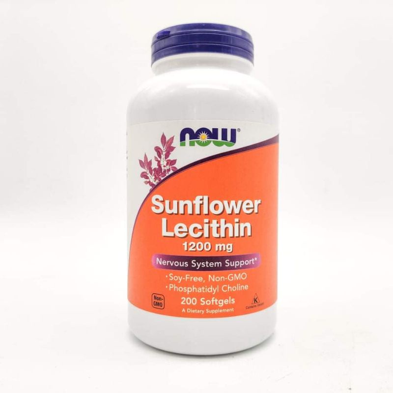 Healthy Taste Now Foods Sunflower Lecithin, 1,200 mg, 200 Softgels, Liquid Nervous System