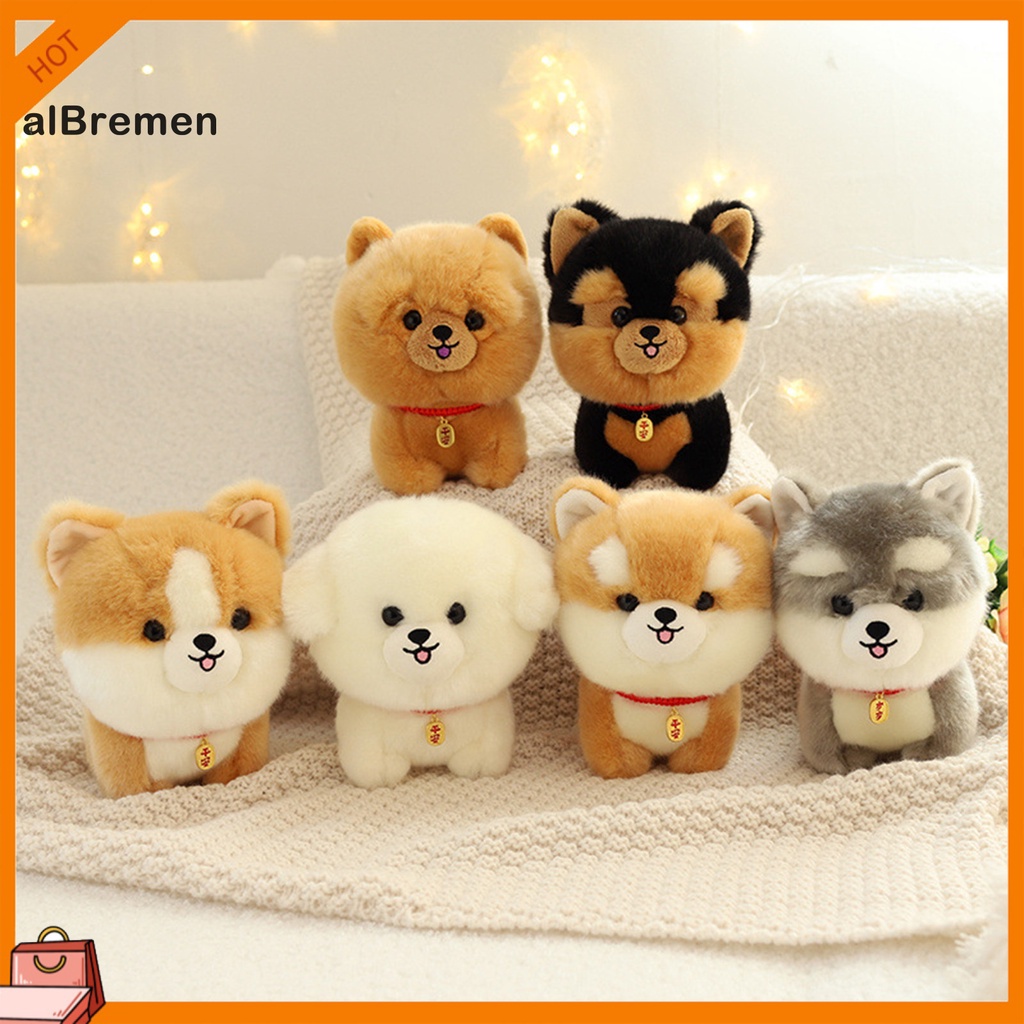 ALB 20cm Dog Plush Toy Cute Pomeranian Husky Bichon Frise