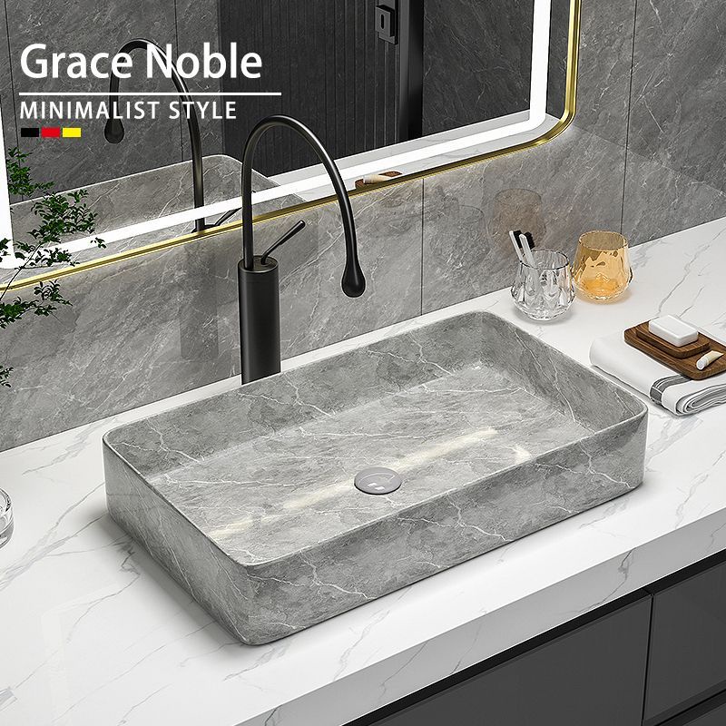 White Basin Wash Basin Ceramic Art Basin Small Size Household