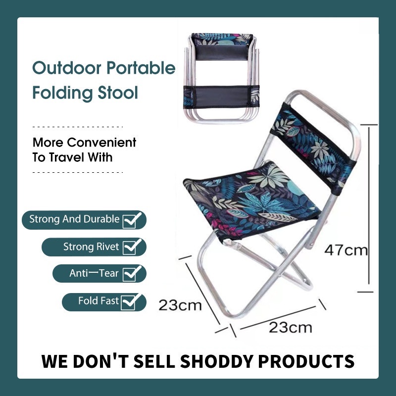 Foldable Chair Portable Super Load-bearing Camping Chair Outdoor Leisure  Backrest Fishing Chair