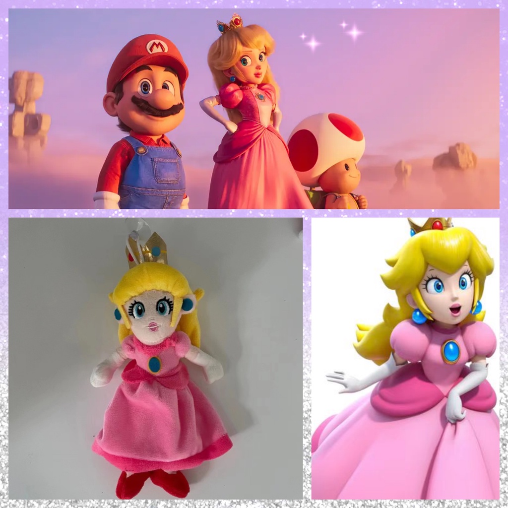 Super Mario Bros Princess Peach Plush Anime Figures Mario Cartoon Cute ...