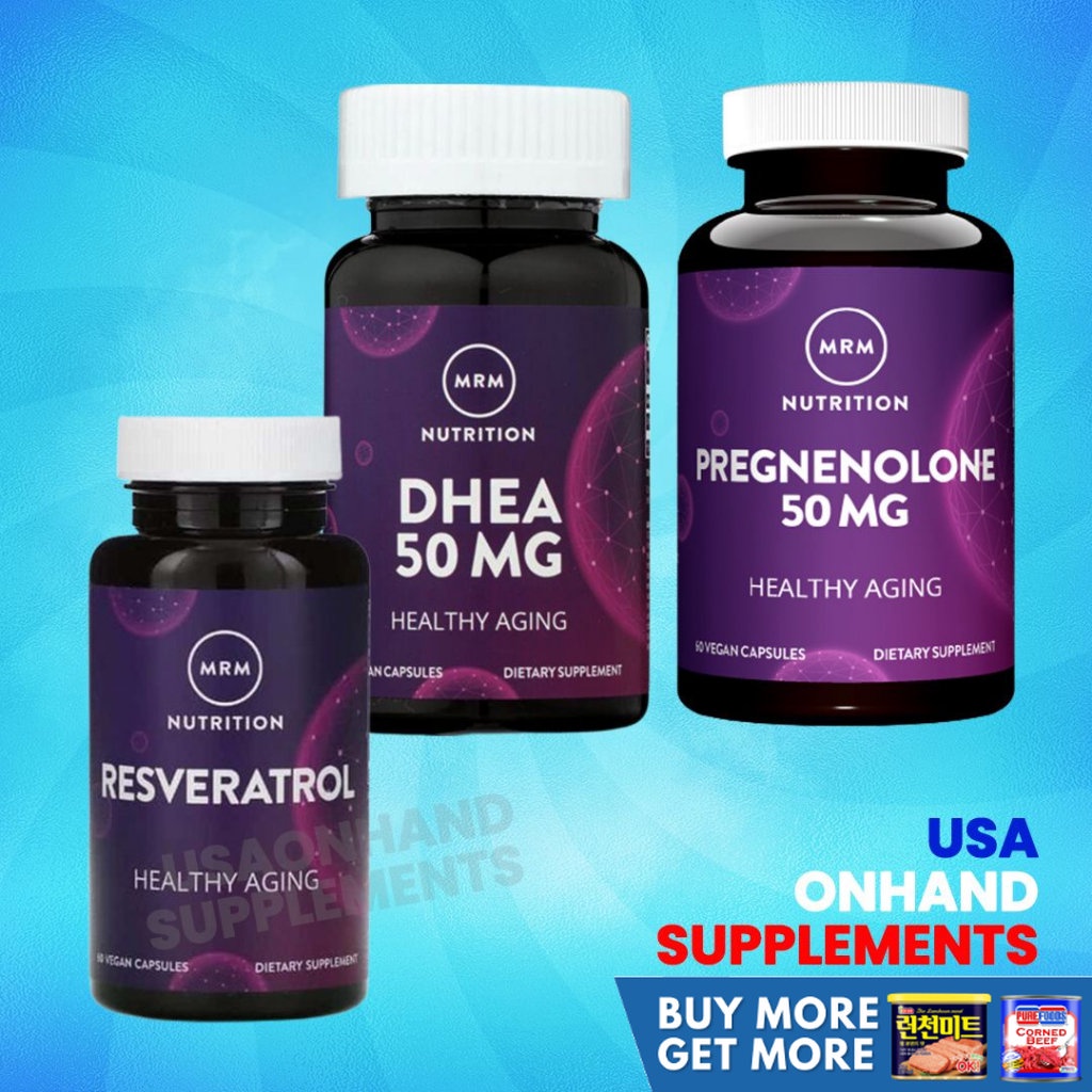 USA Onhand | MRM Nutrition Resveratrol, DHEA, 25 mg, Pregnenolone, 50 ...