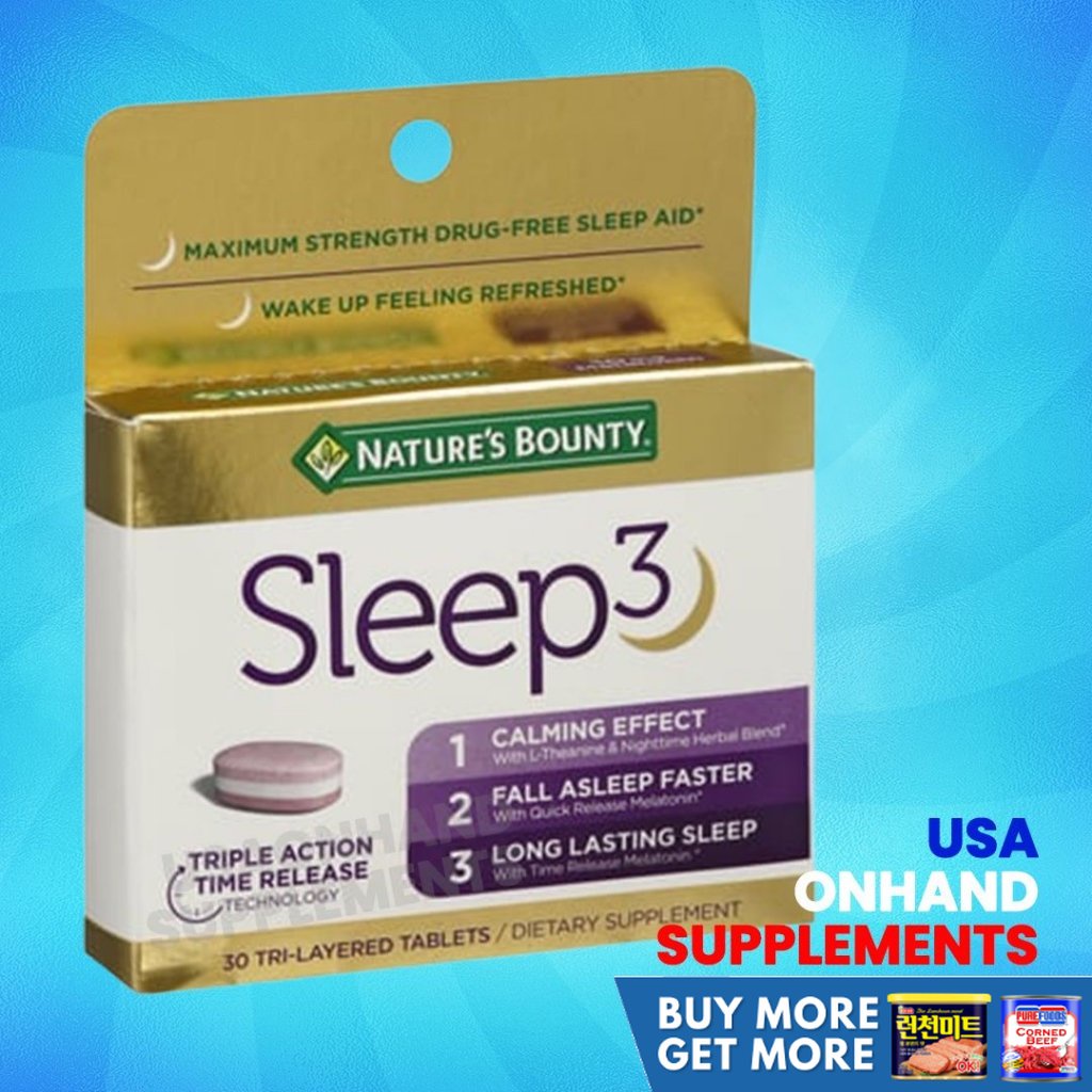 USA Onhand Nature's Bounty Sleep 3 Maximum Strength, DrugFree Sleep