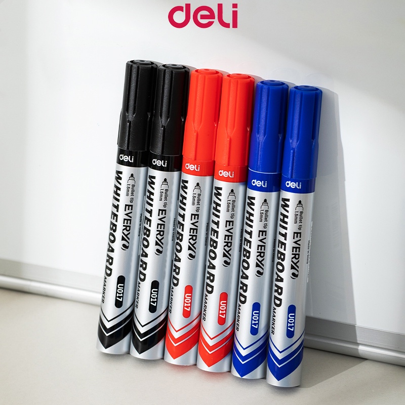 Deli Whiteboard Markers 3 Colors Marker Pen For White Board Office