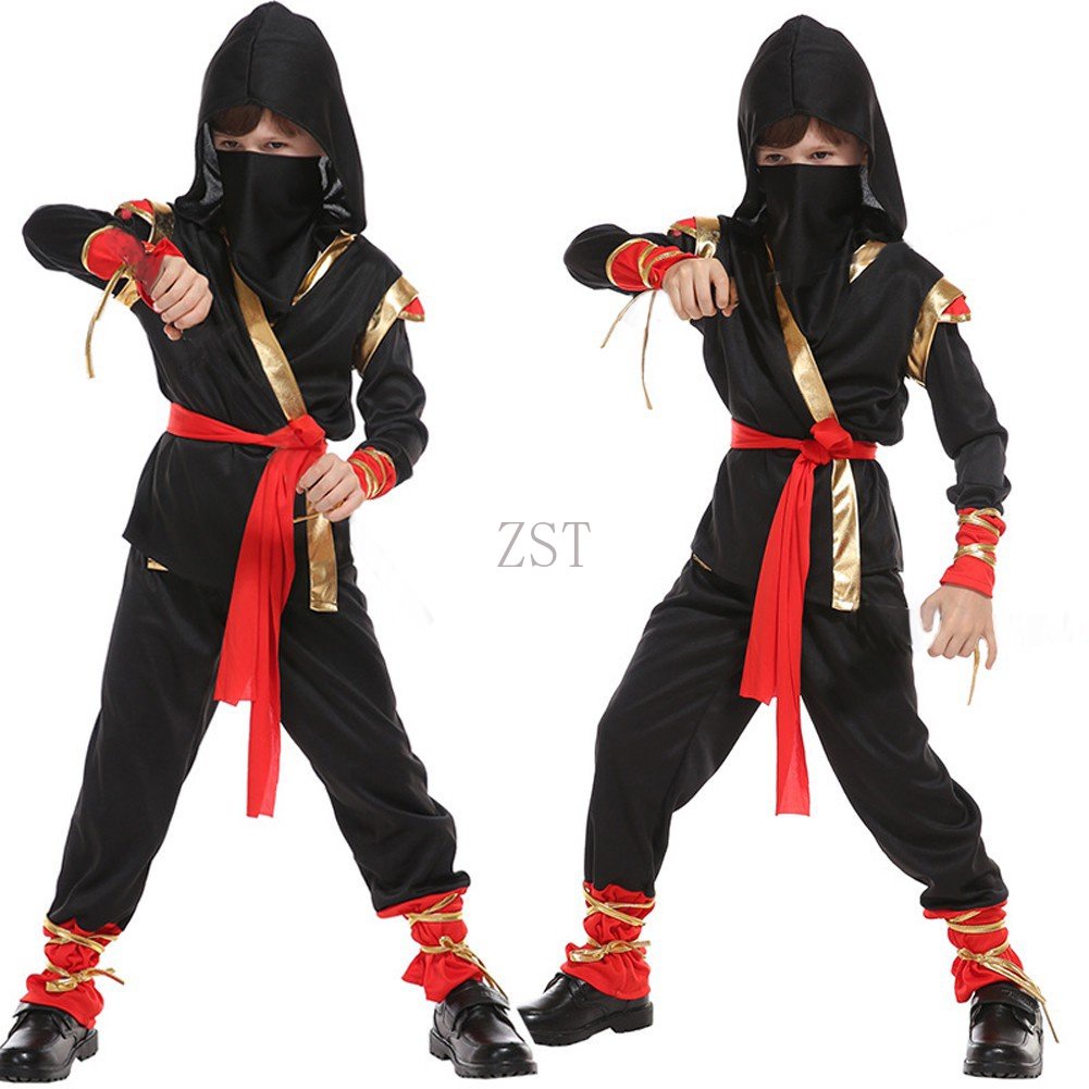 Boys Stealth Ninja Costume Kids Japanese Warrior Book Week Kungfu - Foto 8