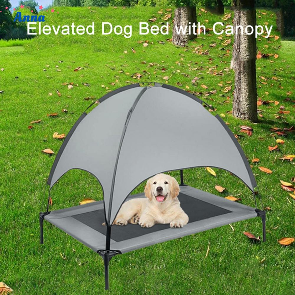 Elevated Dog Bed Outdoor Pet Cot with Removable Canopy Shade Raised