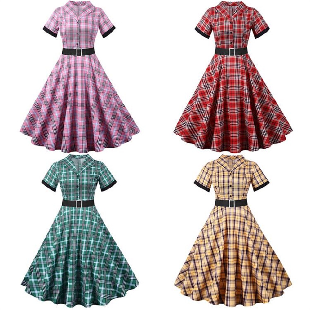 Vintage checkered dress top