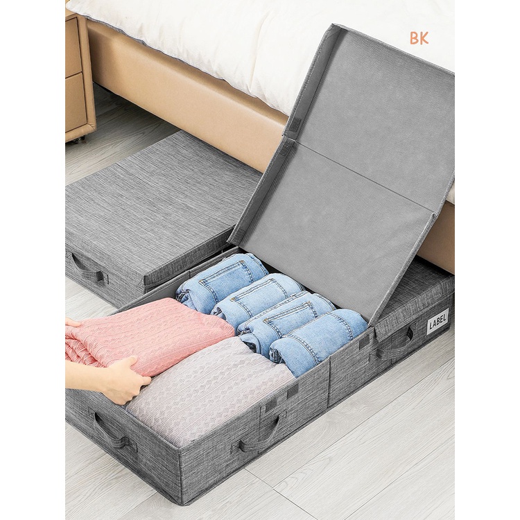 BK Under Bed Storage Box With Wheels Oversize Flat Clothes Organizer
