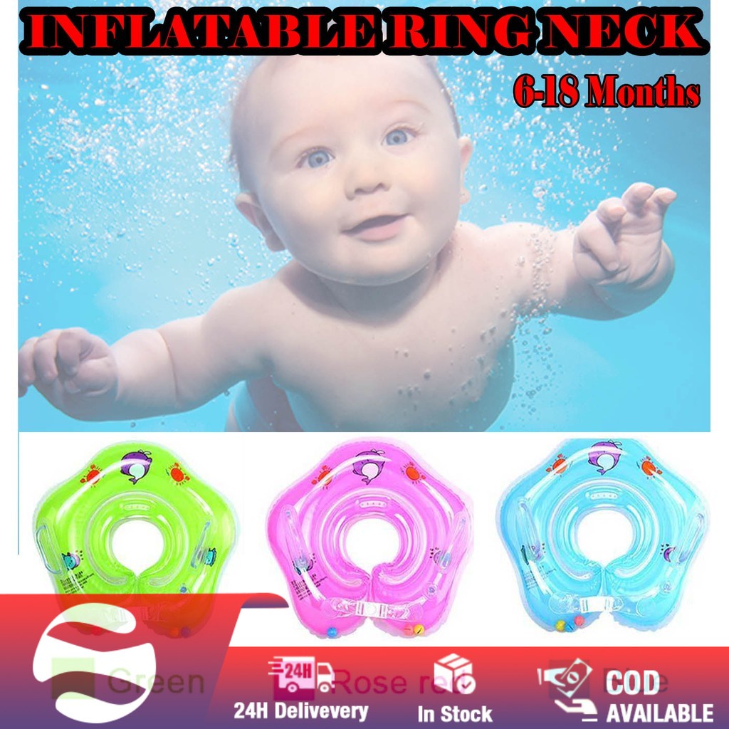 Newborn Inflatable Swimming Ring Bathing Circle Neck Inflatable Float